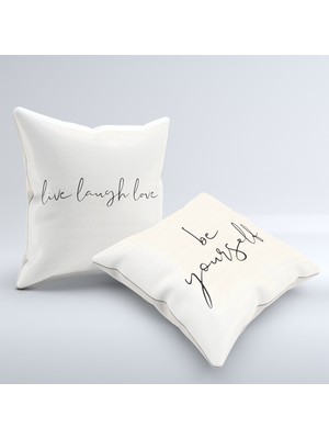 Hediye Sepeti Hediyesepeti Be Yourself Mottolu Dekoratif Çift Yastık