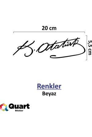 Gazi Mustafa Kemal Atatürk Imza Unterschrift Auto Aufkleber Sticker  Istanbul Türkiye (20 cm) : : Auto & Motorrad