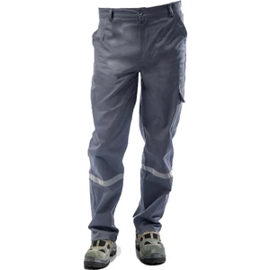 Çamdalı İş Elbiseleri 7/7 Gabardin Kışlık Gri İşçi Pantolonu Kalın Reflektörlü İş Pantolonu XXXL