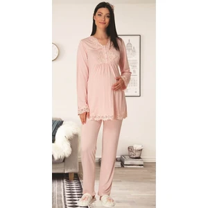 By Mecit Pijama Carpediem L.r. Pudra 1501 Hamile Lohusa Pijama Takımı