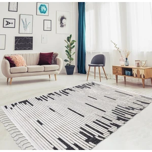 Butik Siyah Beyaz Dokuma Post Halı 2749