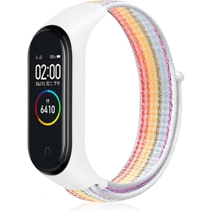 Case 4U Xiaomi Mi Band 6 / Mi Band 5 Akıllı Bileklik Silikon Hasır Kordon Gökkuşağı