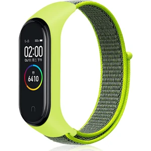 Case 4U Xiaomi Mi Band 6 / Mi Band 5 Akıllı Bileklik Silikon Hasır Kordon Fosforlu Yeşil
