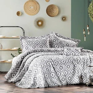 Zebra Casa All Days Ikat Füme Çift Kişilik Yatak Örtüsü