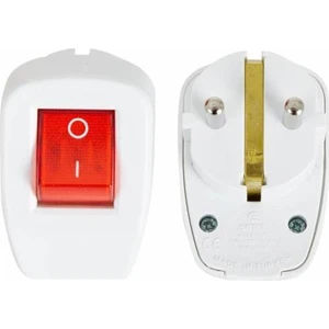 Topraklı Anahtarlı Tekli Erkek Fiş Kablosuz Beyaz