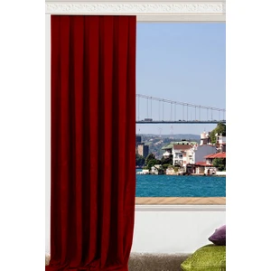 Düz Dikiş Petek Dokulu Ekstraforlu Fon Perde Bordo 140 x 260 cm