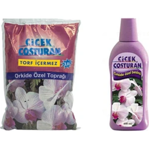 Çiçek Coşturan Orkide Bakım Seti Orkide Toprağı 2,5 Lt + Orkide Sıvı Besini 600 ml