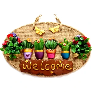Çiçeklerin Büyüsü Welcome Yazılı Kapı ve Duvar Süsü