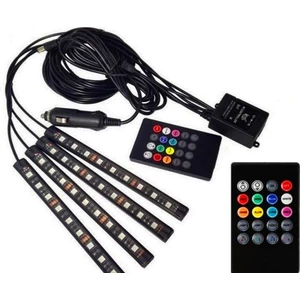 Ayak Altı 9 LED Araç İçi Sese Duyarlı Rgb LED Kumandalı