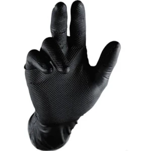 Ntı Nti-Glove Siyah Pudrasız Kalın Nitril Eldiven 50 Adet (Large)