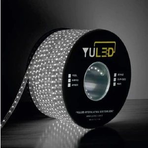 3 Çipli İç Dış Mekan Silikonlu Şerit Led 220V - Volt 5 Metre + Güç Fişi Double Pcb Beyaz