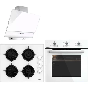 Delux Beyaz Ankastre Set (DA6-835 Davlumbaz - KO-40TAHDF Ocak - A6SF2 mt Fırın)