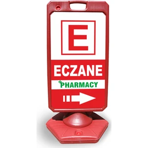 Eczane Pharmacy Reklam ve Yönlendirme Uyarı Dubasi A Tabela Kırmızı