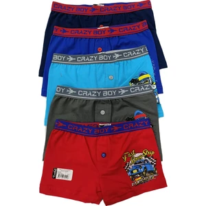 Çocuk 6'lı Düğmeli Penye Boxer