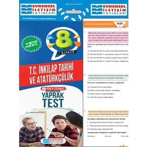 Evrensel İletişim Yayınları 8.Sınıf  İnkılap Tarihi Ve Atatürkçülük Yeni Nesil Yaprak Test
