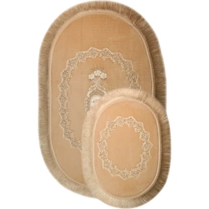 Bonny Home Exclusive Oval Vizon 2'li Klozet Takımı Çeyizlik Banyo Halısı Paspası Seti