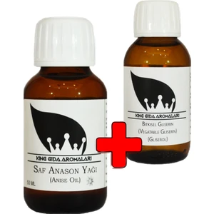 King Gıda Aromaları Saf Distile Anason Yağı 50 ml + 50 ml Gliserin