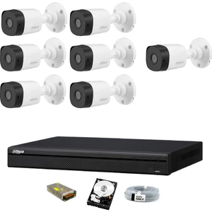 7 Kameralı Güvenlik Sistemi Dış-Mekan-Hdd-Jack-Bnc-Konnektör Proje Kamera