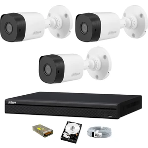3 Kameralı Güvenlik Sistemi Dış-Mekan-Hdd-Jack-Bnc-Konnektör Proje Kamera