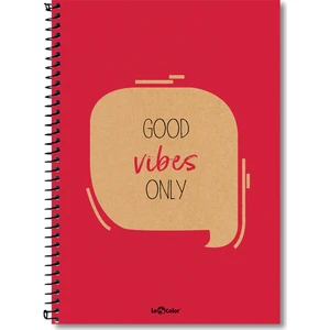 Le Color Eco Kraft Defter 17x24 cm 100 Yaprak Kareli Kırmızı Sert Kapaklı