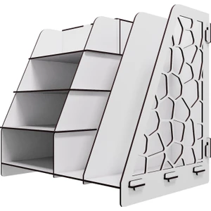 Kuk Design Voronoi Masaüstü Organizer Düzenleyici A4 Evrak Rafı Beyaz