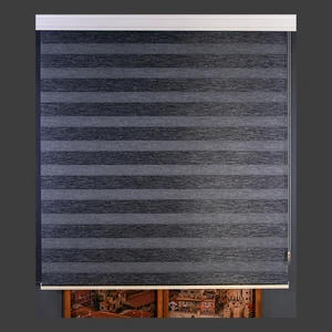 Zebra Perde Siyah Beyaz Kalın Hasır Bamboo 170 x 200 cm
