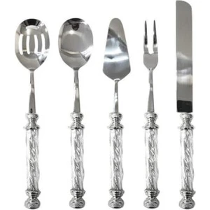 Roy Kıng EYM006 Gümüş Cam 5'li Servis Gereçleri