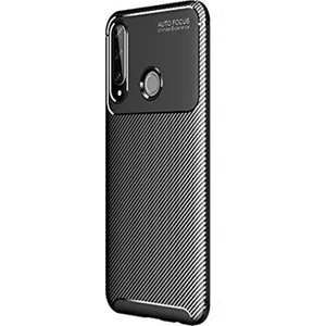 Huawei Y6P Kılıf Negro Karbon Dizayn Silikon Siyah