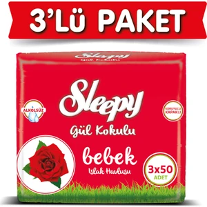 Gül Kokulu Islak Havlu 3 X 50'li