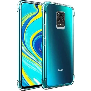 Xiaomi Redmi Note 9s / Note 9 Pro Şeffaf Airbag Antishock Köşe Korumalı Silikon Kılıf ve Tam Kaplayan Ekran Koruyucu Cam