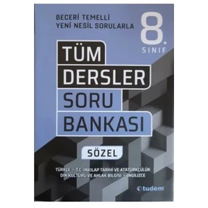 Tudem Yayınları 8. Sınıf Sözel  Yeni Beceri Temelli Tüm Dersler Soru Bankası