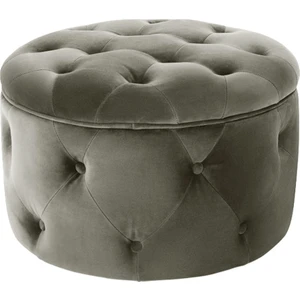 Duru Oval Puf Sandıklı Gri