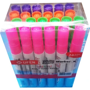 Renkli Beyaz Tahta Kalemi - 4 Renk 24 Adet