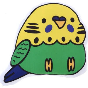 Kuş Arkadaşım Muhabbet Kuşu 3 Boyutlu Yastık Kuşlu Sarı-Yeşil