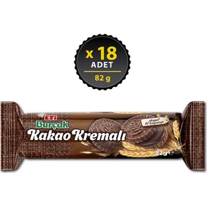 Burçak Kakao Kremalı Yulaflı Bisküvi 82 g x 18 Adet