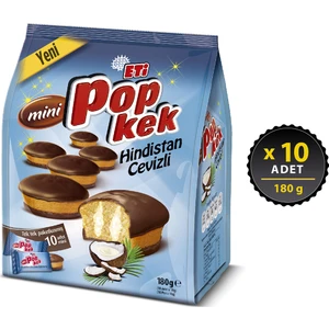 Popkek Mini Hindistan Cevizli Kek 180 g x 10 Adet