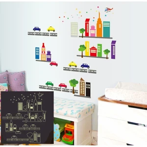 Crystal Kids Karanlıkta Parlayan Şehir Bebek Odası Dekorasyonu Duvar Süsü Sticker