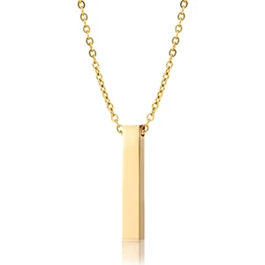 Uzun Bar Sarı Gold Çelik Erkek Beyan Kolye Zincir EF33SR