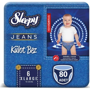 Jeans Külot Bez 6 Numara  X Large 4'Lü Jumbo 15-25 Kg