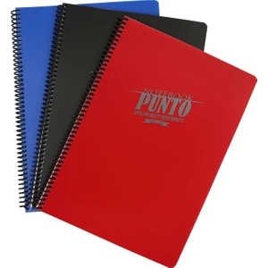 Punto Spiralli PP Kapak A4 80 Yaprak Kareli Okul Defteri 3'lü Set