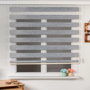 Gri Düz Zebra Perde Etek Dilimsiz 100 x 200 cm