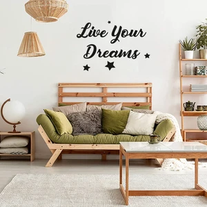 New Jargon Live Yours Dreams Duvar Yazısı Sticker 60 x 41 cm Siyah