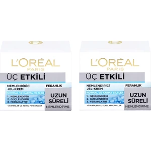 L'Oréal Paris Loreal Üç Etkili Ferahlık Yoğun Nemlendirici Jel Krem 50 ml X2