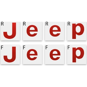 Ipg Jeep Renegade 2015 - 2020 Ön ve Arka Jeep Amblem Sticker ( Kırmızı Sedefli )