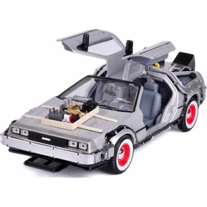 Geleceğe Dönüş Arabası Seri 3 Metal Model Araba Back To The Future Delorean 1/24 Ölçek