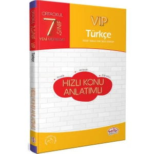 Editör Yayınları 7. Sınıf VIP Türkçe Hızlı Konu Anlatımlı
