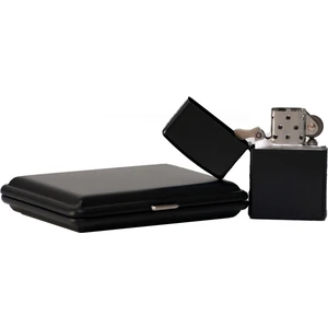 Als Mat Siyah Metal Tabaka ve Siyah Metal Çakmak Takımı