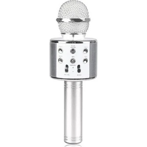Türkçe Seslendirme Yüksek Kalite Karaoke Mikrofon Hoparlör (C-8500) - Gri