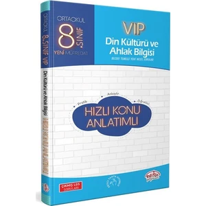 Editör Yayınları 8. Sınıf VIP Din Kültürü ve Ahlak Bilgisi Hızlı Konu Anlatımı