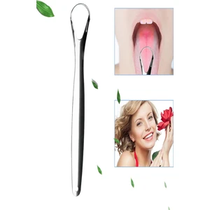 Metal Dil Sıyırıcı Dil temizleyici Gümüş Ağzı Açık Paslanmaz Çelik